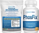 Bio-Natriumbicarbonat Alkali-Zusatz Bundle: 1LB-Pulver für Alkalinität, Nieren- & Säure-Unterstützung + PhosFix 120 Pillen Phosphor-Binder für gesunde Phosphor-Level & Nierensuppe