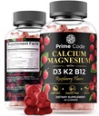 [ 5 in 1] Kalziumgummis für Damen und Herren mit Magnesium Vitamin B12 Vitamin K2 & Vitamin D3 | Kalziumergänzung für Erwachsene 100mg, Magnesiumergänzung für Erwachsene 50mg | Vegan | Non-GMO