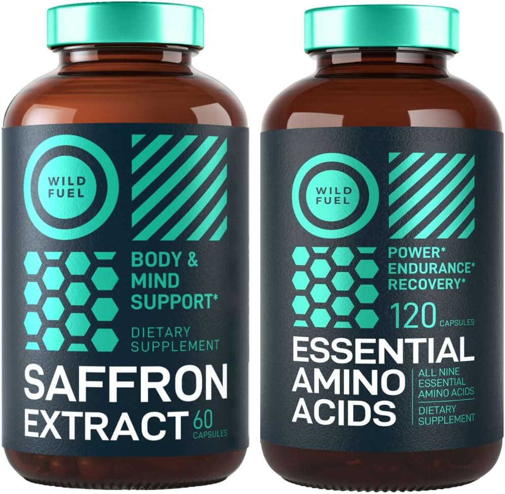essentielle Aminosäure-Ergänzung und reines Safranextrakt Energie und Stimmung Bundle