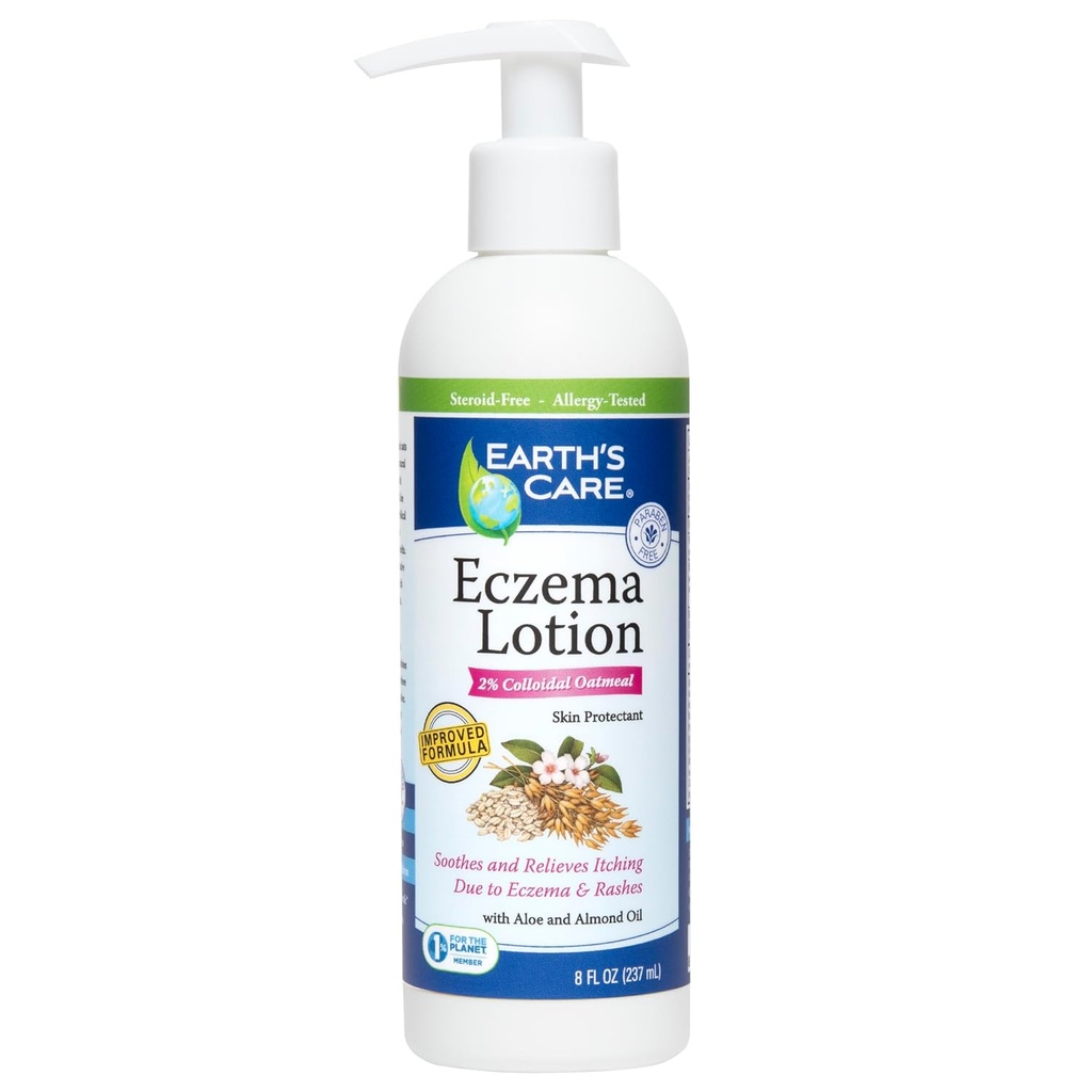 Earth's Care Eczema Lotion - Natürliche Lotion für Eczema - Safe und Mild Eczema Lotion für Erwachsene und Kinder - 8 Fl OZ (237 mL)