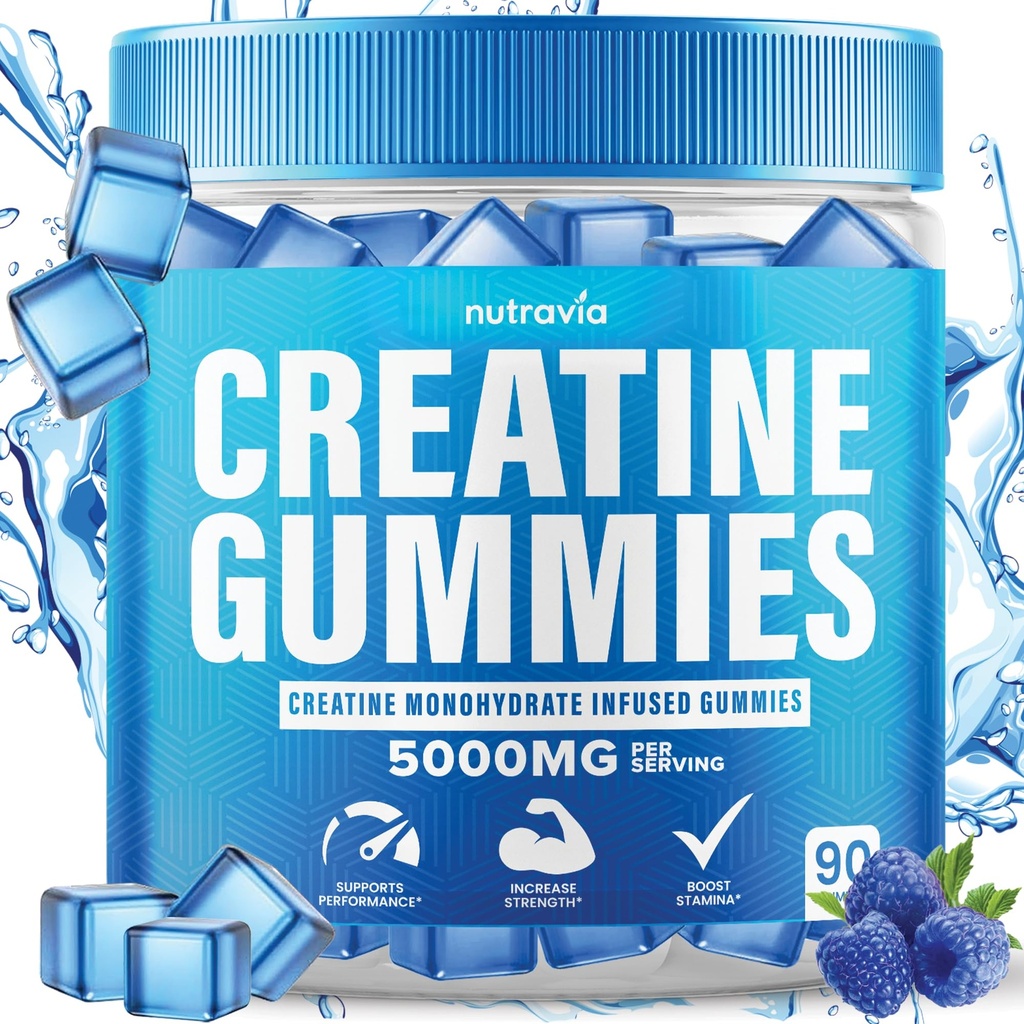 Gommies de Créatine Infusion avec 5g Monohydrate de Créatine pour hommes et femmes, Force, Endurance, Muscle Créatine instantanée, Micronised Clean HCL Creatina Monohidratada en Polvo (90 Gommies)