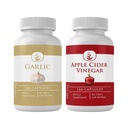 PURE ORIGINAL INGREDIENTS Knoblauch & Apfel Apfelessig Kapsel Bundle (100 Kapseln jeder), keine Zusatzstoffe oder Füllstoffe, Lab Verified