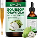 (1 Pack) Soursop Graviola Liquid Drop with Sea Moss & Turmeric, Soursop Bitters Liquid for Cell Support & Regeneration, Antioxidant and Immune, 2 Fl/Oz