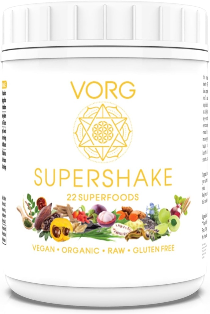 VORG SuperShake - The Ultimate Superfood Mix, Nourish mit 22 leistungsstarken Superfoods. Verbessert Haar, Haut, Immunsystem, Verdauung und Mitochondriale Funktion – 158 Servierungen