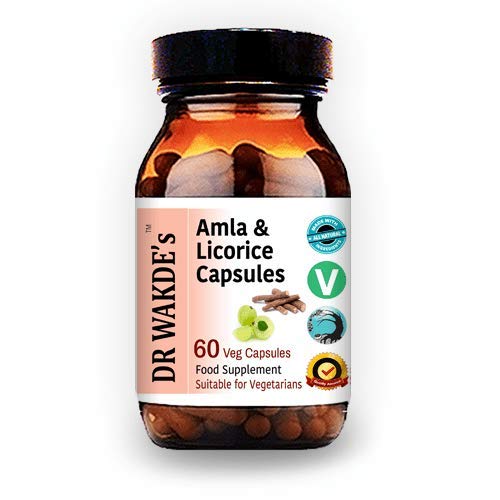DR WAKDE Amla & Licorice Kapseln (60 Veg Caps, für Säure Verdauung, Ayurvedic Supplement, Vegan, Kräuter, All Natural, Made in UK)