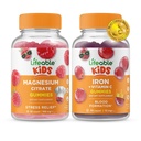 Lebensfähiges Magnesium Kinder + Eisen & Vitamin C Kinder, Gummis Bundle - Große Verkostung, Vitamin-Ergänzung, Glutenfrei, GVOfrei, Kaugummi