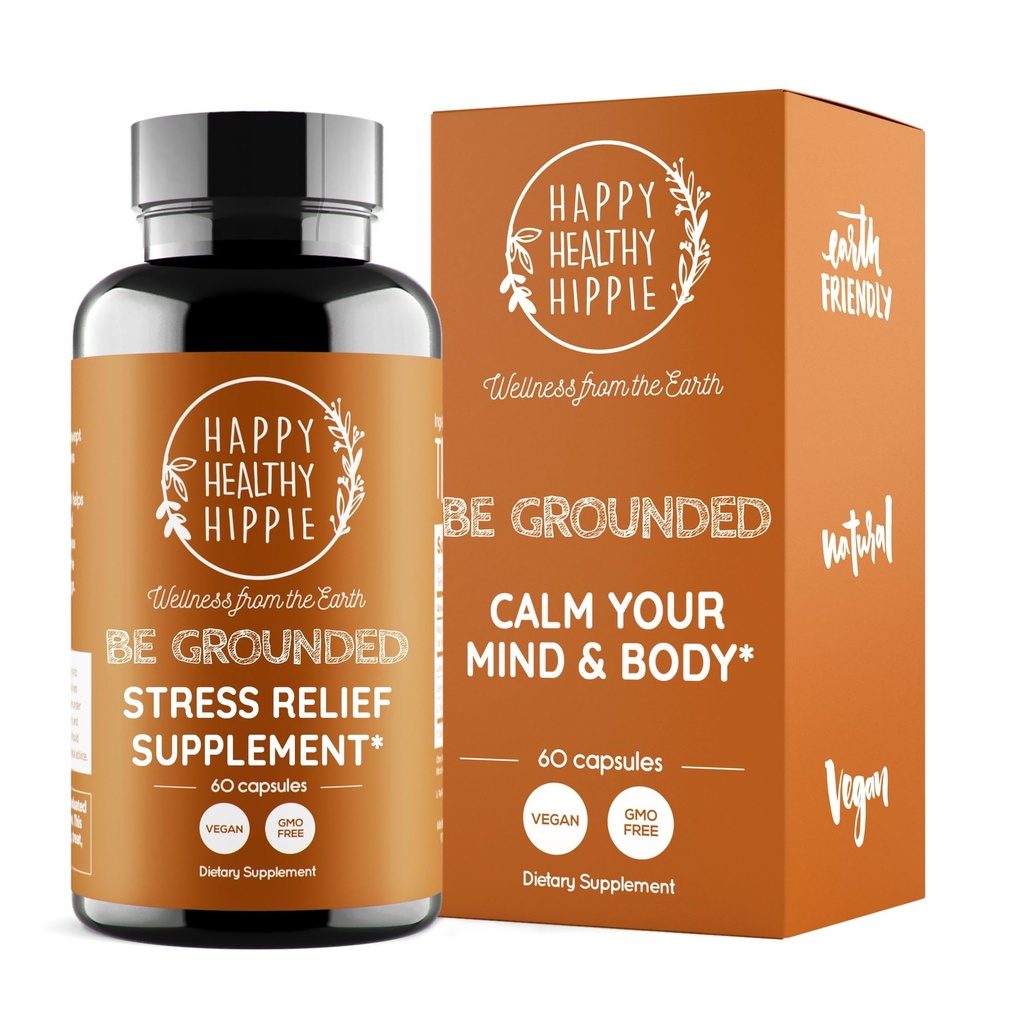 Happy Healthy Hippie Be soled Stress Relief Supplement – Pilules de lavande – favorise le calme et la relaxation.