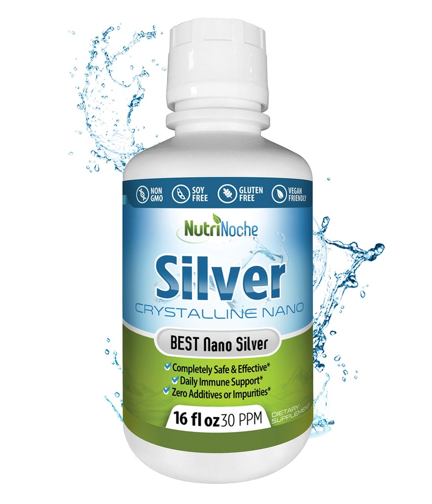 NutriNoche Kolloidal Silber | 99,99% Ultra Pure Crystalline Nano Silber Partikel