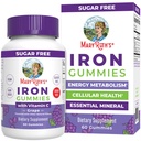 MaryRuth Bios Eisengummis für 14+ mit Vitamin C für die Absorption | Zucker Free | Gummy Eisen Supplement + VIT C | Energie Metabolismus | Zelluläre Gesundheit | Immununterstützung | Vegan | Non-GMO | 60 Count