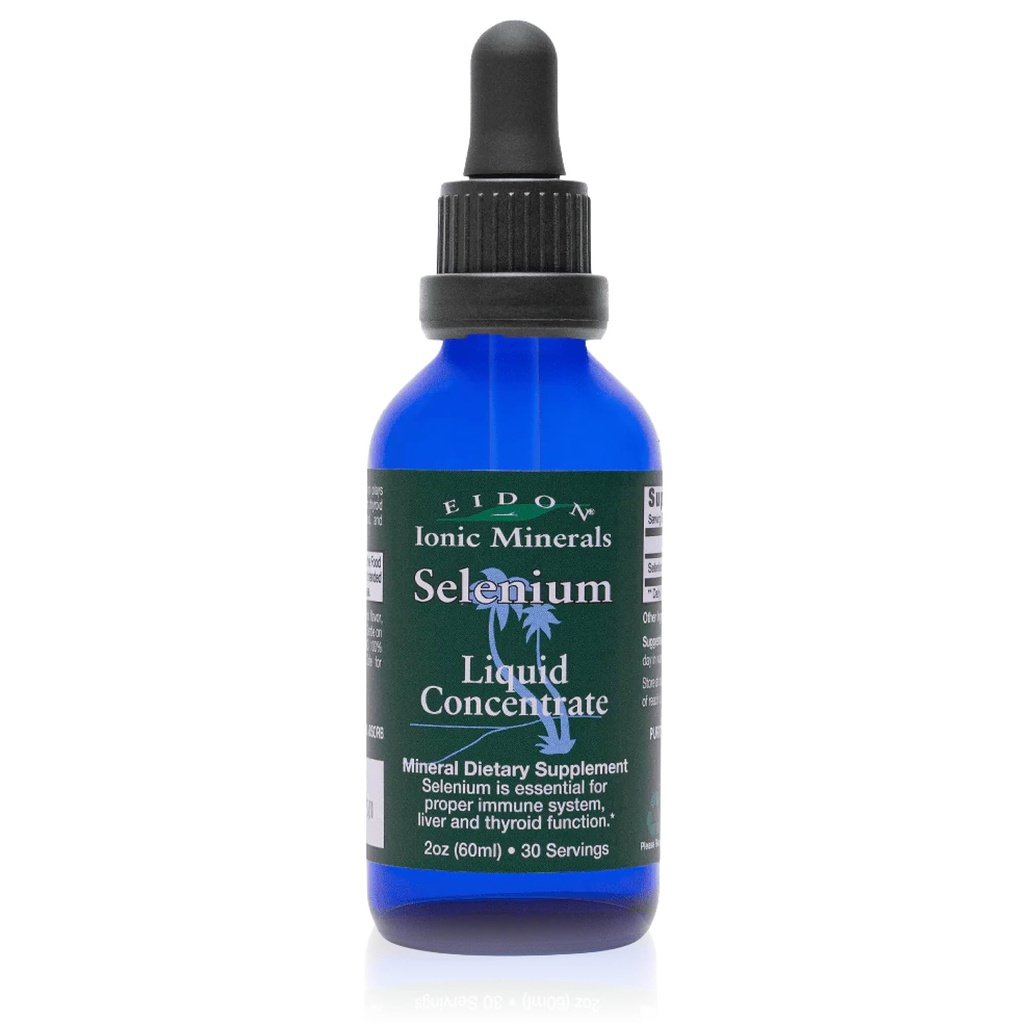Eidon Ionic Minerals Concentrate de sélénium liquide - gouttes de sélénium pour les hommes et les femmes, supplément de sélénat de sodium pour les adultes, soutient un système immunitaire sain et la santé tissulaire, sans sucre - 2 oz