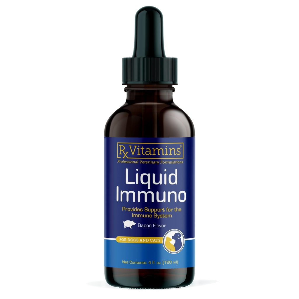 Rx Vitamins Flüssiger Immun-Hund und Katze Immununterstützung - Reishi Mushroom Supplement für Hunde & Katzen Plus L-Lysine - Ideale Augenergänzungen, Immunität Booster Ergänzungen für Haustiere - 4 oz
