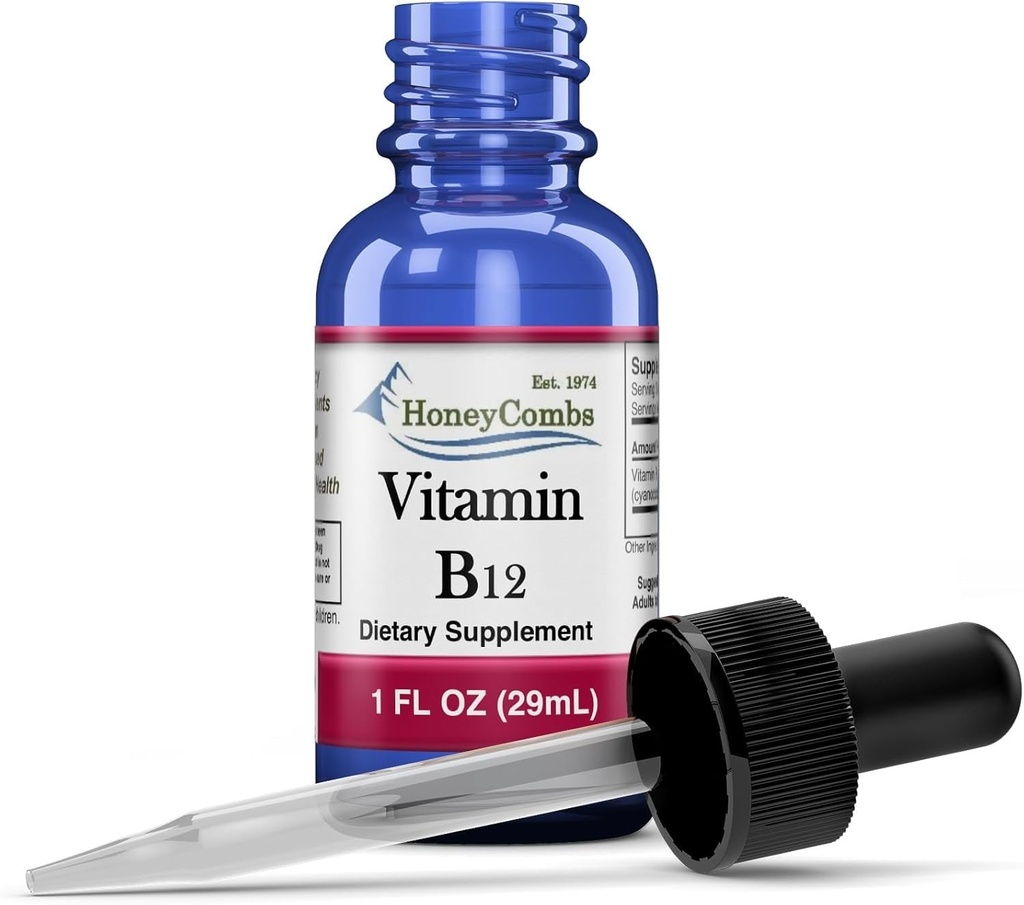 Vitamin B12 Flüssige Tropfen Made in USA - Cyanocobalamin Tropfen 500% DV pro Servieren - 36 Portionen pro Container - Toll für Männer, Frauen, Kinder - Vegan Ergänzungen - Bulk Sizes Auch verfügbar