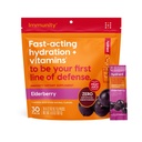 Hydratant - Immunité Poudre d'électrolyte, Saveur de mûre aînée, 30 boîtes de bâtons de réhydratation instantanée - Mélange d'électroyte avec vitamine C, vitamine D et zinc pour le soutien immunitaire
