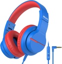 iClever Kids Casques pour les voyages scolaires, Safe Volume Limited, HD Mic Stereo Sound Over-Ear Girls Garçons Casques pour les enfants, FunShare pliable 3.5mm Câble pour iPad Computer, HS19