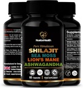 Shilajit, Sea Moss, Lion's Mane und Ashwagandha Capsules - Umfassende All-in-One Wellness-Ergänzung für Geist, Körper und Vitalität - 60 Vegan Capsules