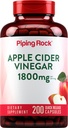 Piping Rock Apfel Apfel Apfelessig Kapseln 1800 mg | 200 Pillen | Potent Formel | ACV Ergänzung für Männer und Frauen | Non-GMO, Glutenfrei