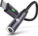 Stouchi USB C auf 3,5mm Dongle Adapter, USB C auf 3,5mm Kopfhörer Jack HiFi DAC Kompatibel mit iPhone 15 Pixel 8 7/6a/6/5, iPad Mini 6, Samsung Galaxy S22/S21/S20 Plus Ultra, Note 20/10- Grau
