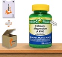 Calcium Magnesium Zink mit Vitamin D3 Kapseln • Knochen und Muskeln • Immununterstützung • Nahrungsergänzung • 250 Graf von Spring Valley Plus Venancios Shop Sticker