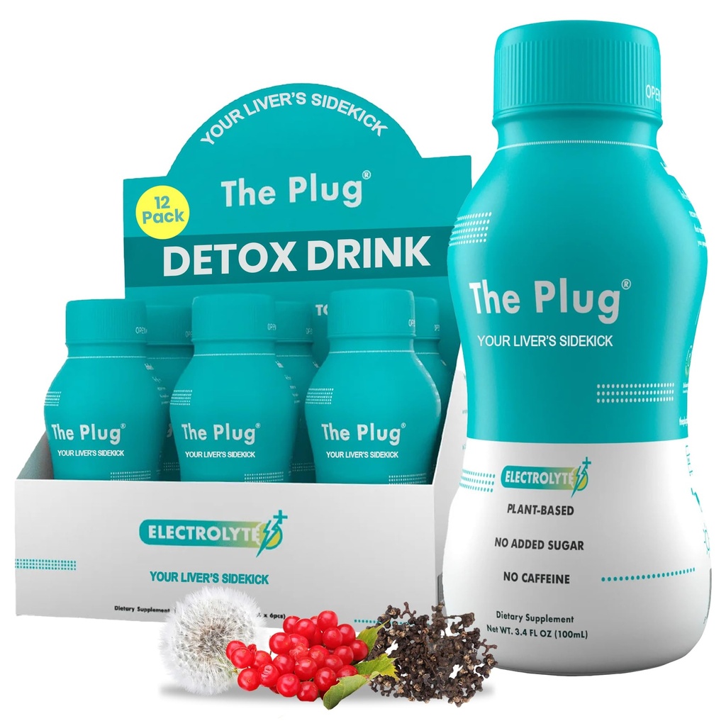 Der Plug Liver Cleanse Detox & Repair Drink Elektrolyte Organische Kräuterflüssigkeit entgiften Körperpflanzen Ergänzung Unterstützung Gewichtsverlust natürliche Gesundheit Hydrate Sport Energie Immunität Schüsse Mineralien Vitamine
