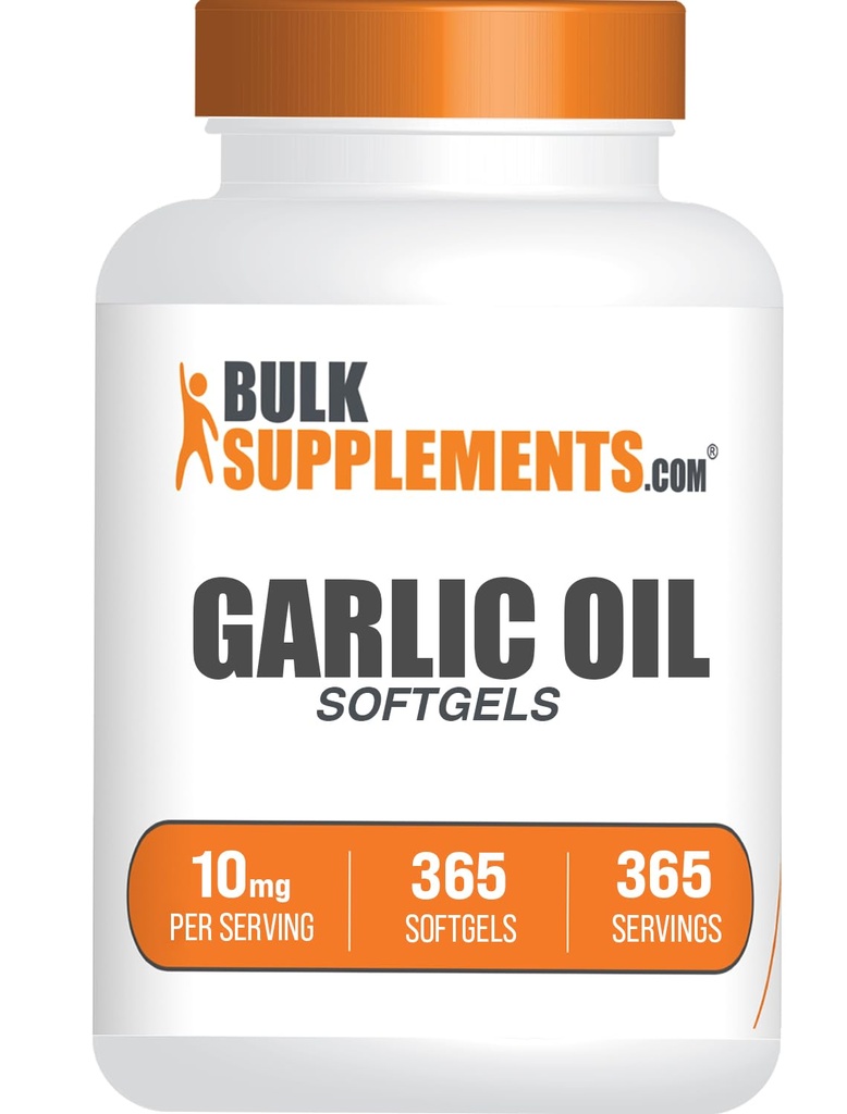 BulkSupplements.com Knoblauch Öl Softgels - Aged Knoblauch Supplement, Odorless - Glutenfrei, 1 Softgel pro Servierung (10mg), 365 Count (Pack von 1)