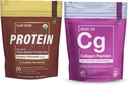Wesentliche Elemente hydrolysierte Collagen Peptide Pulver & Organische Pea Protein Pulver - Creamy Chocolate | Joint, Haut, Haar, & Nail-Unterstützung + Low-Carb Pflanzenbasierte Vegan-Mischung