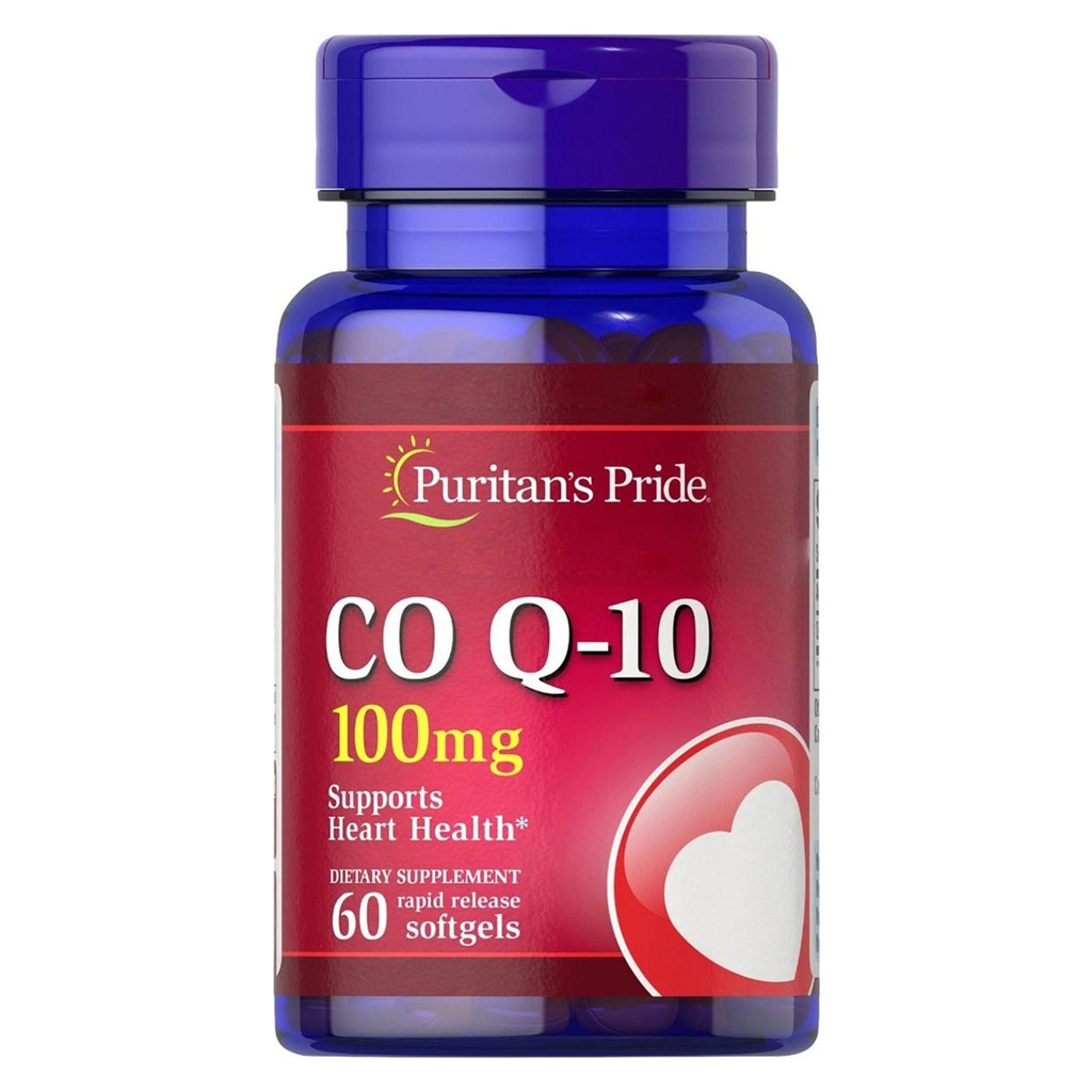 La fierté de Puritan Coenzyme CoQ10 100mg, Supplément diététique pour la santé cardiaque, la pression artérielle, la santé buccodentaire et le soutien au vieillissement en santé, 60 portions, softgels à libération rapide