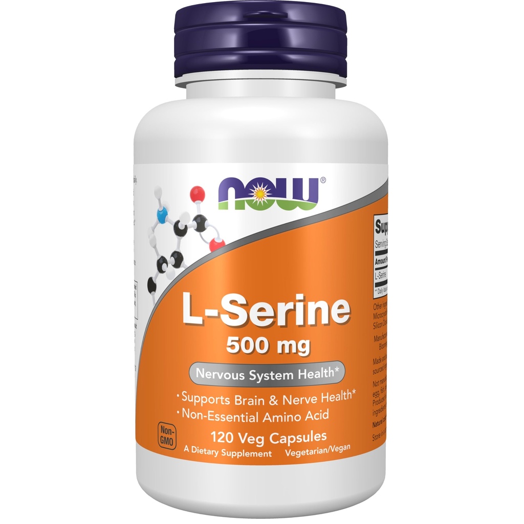 JETZT Ergänzungen, L-Serine 500 mg, Nervous System Health, 120 Veg Kapseln