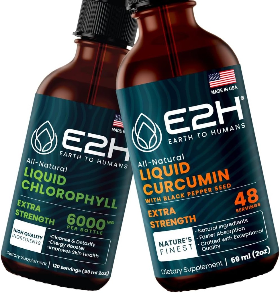E2H: Chlorophylle liquide et curcumin curcuma liquide