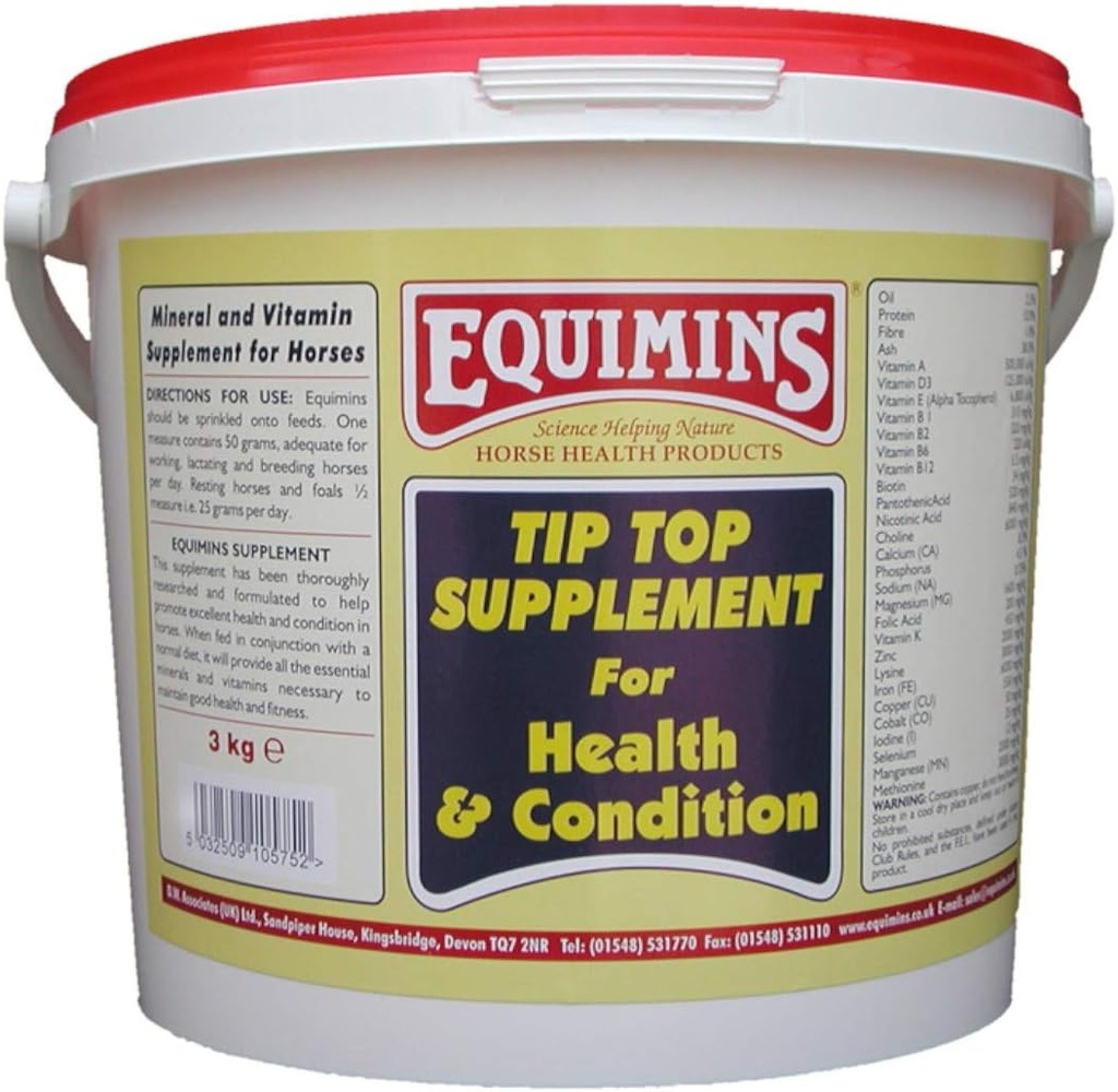 Conseil de supplément de cheval Top Poudre 3kg Tub