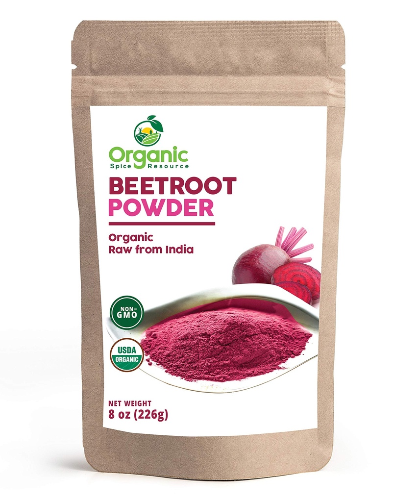Organic Beet Root Powder | 8 oz oder 226g | USDA Organic Approved, Raw and Non GMO | Nitric Oxide Booster, erhöht Stamina und Zirkulation | Vegan | 100% Raw aus Indien, von SHOPOSR(8oz)