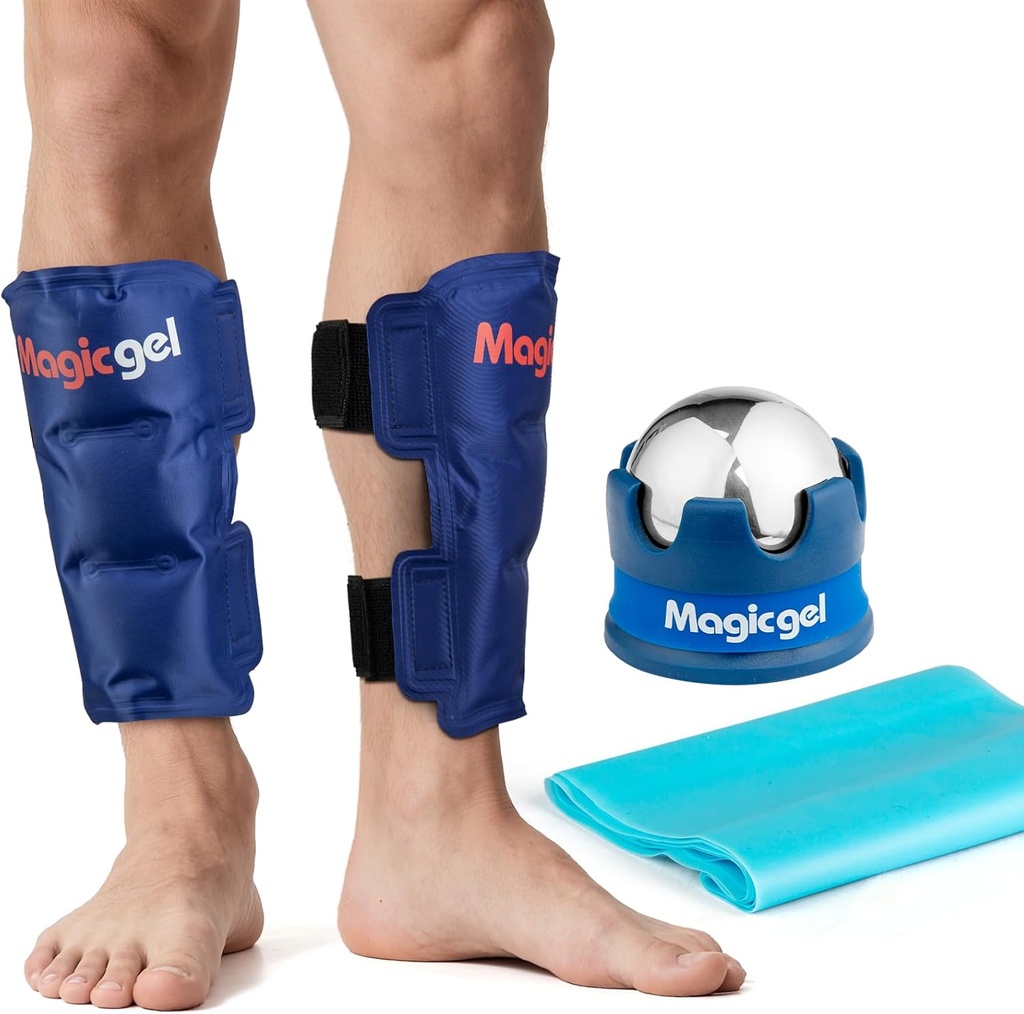 Shin Splint Relief: Hot & Cold Packs, Cryoball & Stretch Bands für Shin Splints | Hot & Cold Therapy für Leg Pain Relief | von Magic Gel