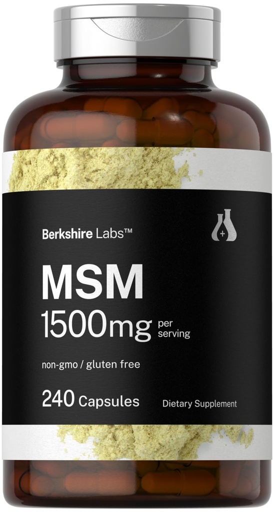 Horbäach MSM Kapseln 1500mg | 240 Count | Non-GMO, Gluten Free Supplement | Berkshire Labs