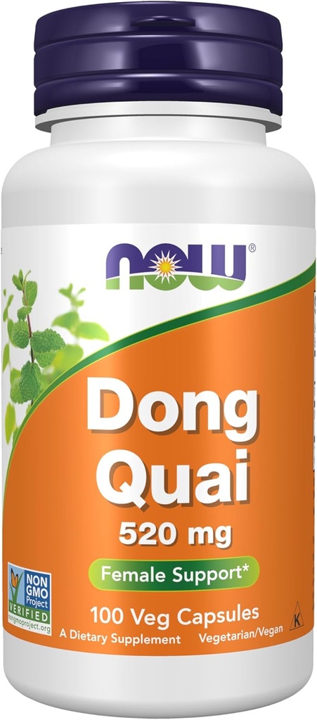 JETZT Ergänzungen, Dong Quai (Angelica sinensis) 520 mg, Weibliche Unterstützung*, 100 Veg Kapseln
