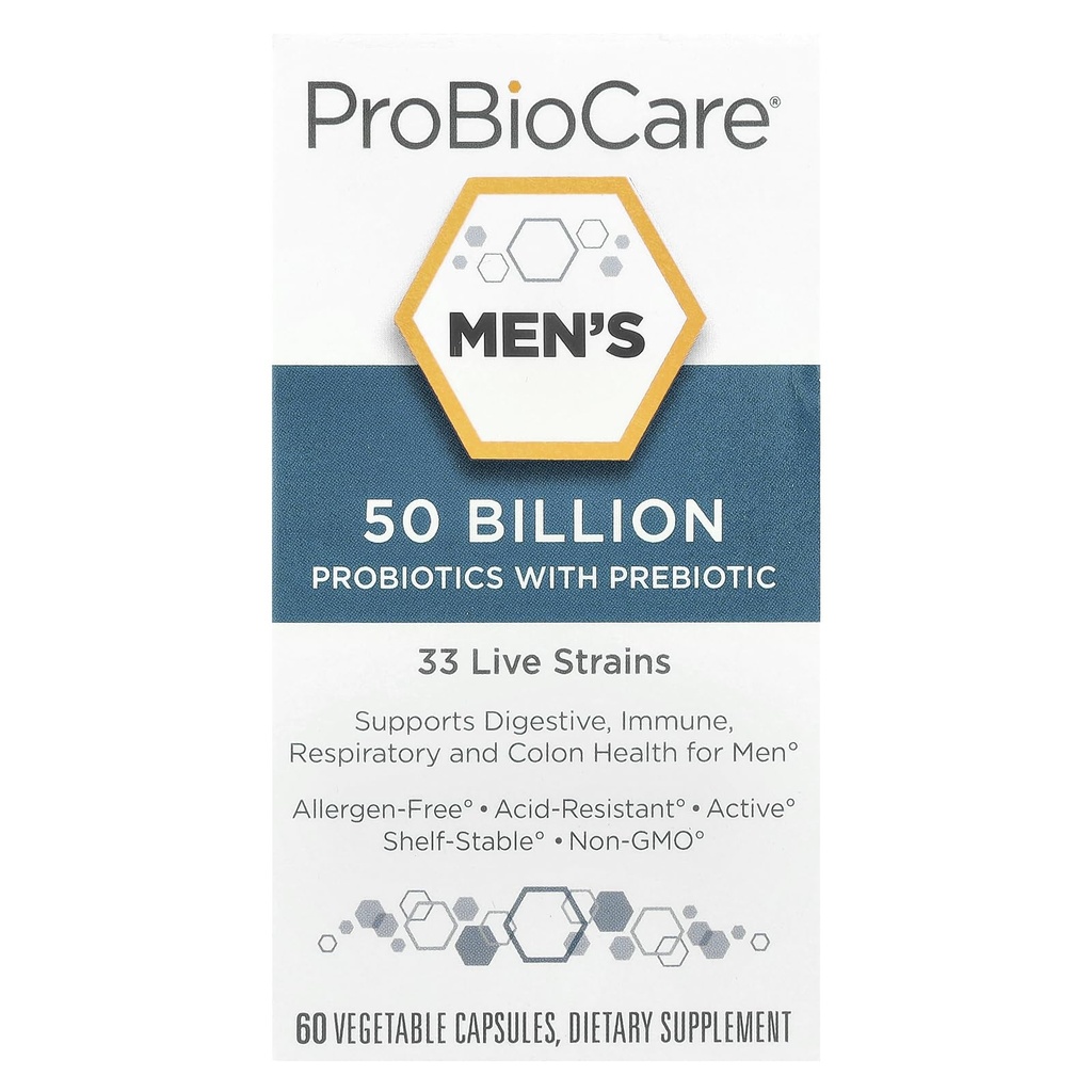Probiotic for Men - 50 Billion CFUs, unterstützt Verdauungs- und Gut Flora Balance, fördert Gesamt-Wellness und verbessert Immunfunktion (60 Gemüsekapseln)