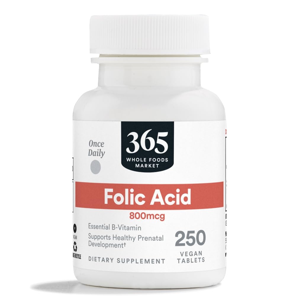 365 von Whole Foods Market, Folsäure 800mcg, Vegan, 250 Tabletten