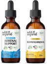 Wild & Organic Adrénal Support Teinture 2 fl oz & Ashwagandha Teinture 2 fl oz