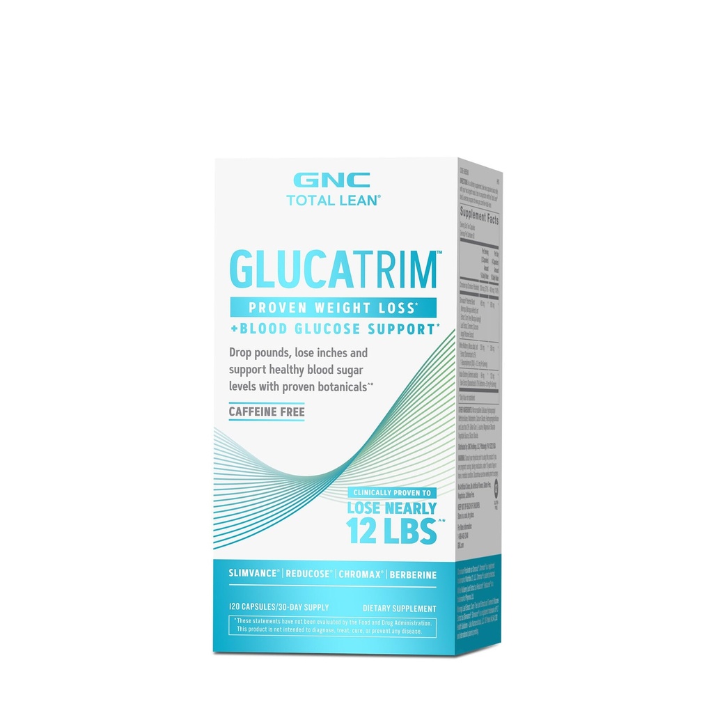 GNC Total Lean GlucaTrim, 120 capsules, sans caféine, 60 portions
