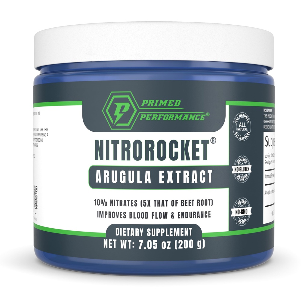 Supplément à oxyde nitrique NitroRocket – Boost Circulation, Blood Flow, Endurance & Energy – Booster de nitrate à base végétale pour les hommes et les femmes – 200g de poudre