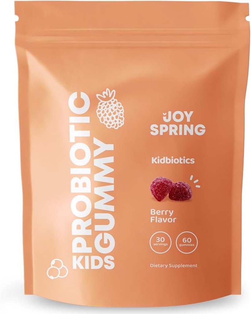 Enfants Gommies probiotiques- Immune Support pour enfants Probiotique Multi Enzyme, Digestive et Gut Comfort - Probiotiques et prébiotiques Multivitamines à croquer, Fraise Flavor - Organique, Vegan, 60 Vitamines Gummy