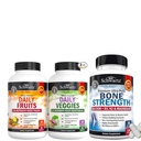 Supplément quotidien de fruits et légumes BioSchwartz pour les femmes et les hommes (1 mois d'approvisionnement) Plus supplément minéral Bone Strength avec calcium et magnésium (1 mois d'approvisionnement)