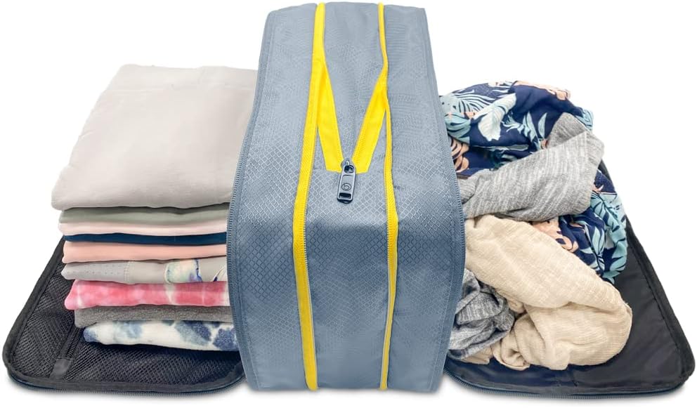 Biaggi Ultimate Compression ZipCube Set von 2 - Erweiterbare Reise Organizer Taschen für Koffer, Leichte Verpackung Cubes für Damen und Herren Reisezubehör