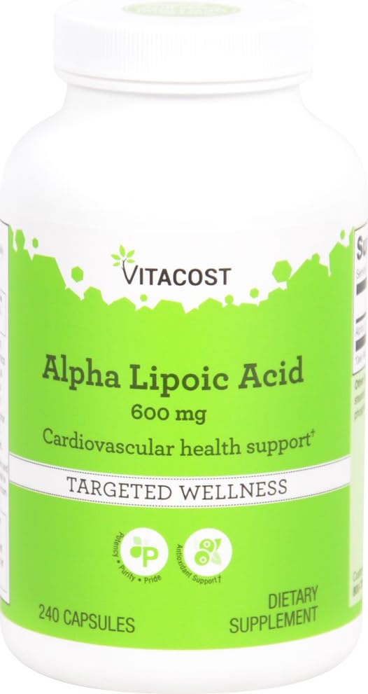 Acide alpha lipoïque de Vitacost -- 600 mg - 240 gélules