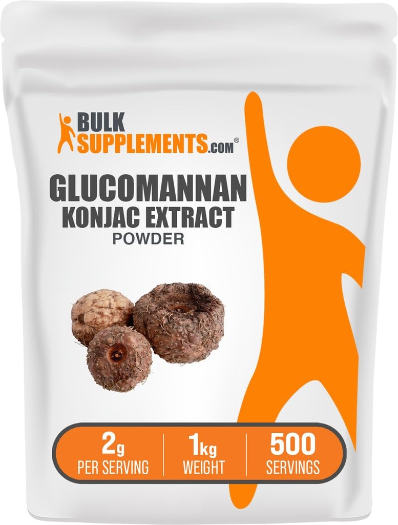 BulkSupplements.com Glucomannan Pulver - aus Konjac Wurzelextrakt Pulver, Glucomannan Ergänzungen - Glutenfrei, 2g pro Servierung, 1kg (2.2 lbs) (Pack von 1)