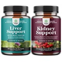 Bundle of Liver Cleanse Detox & Repair - Milk Thistle mit Dandelion Root Choline Beetroot Artichoke Extract und Advanced Kidney Support - Cranberry Extract with Uva Ursi Sting Nettle Astragalus