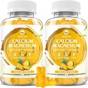 Calcium Magnesium Zink-Gummien mit Vitamin D3, Zucker freie Calcium-Gummi-Gummi für Frauen, Hohe Potenz Magnesium für Knochen & Muskel & Immun Gesundheit, Ananas Flavor - 120 Zähler