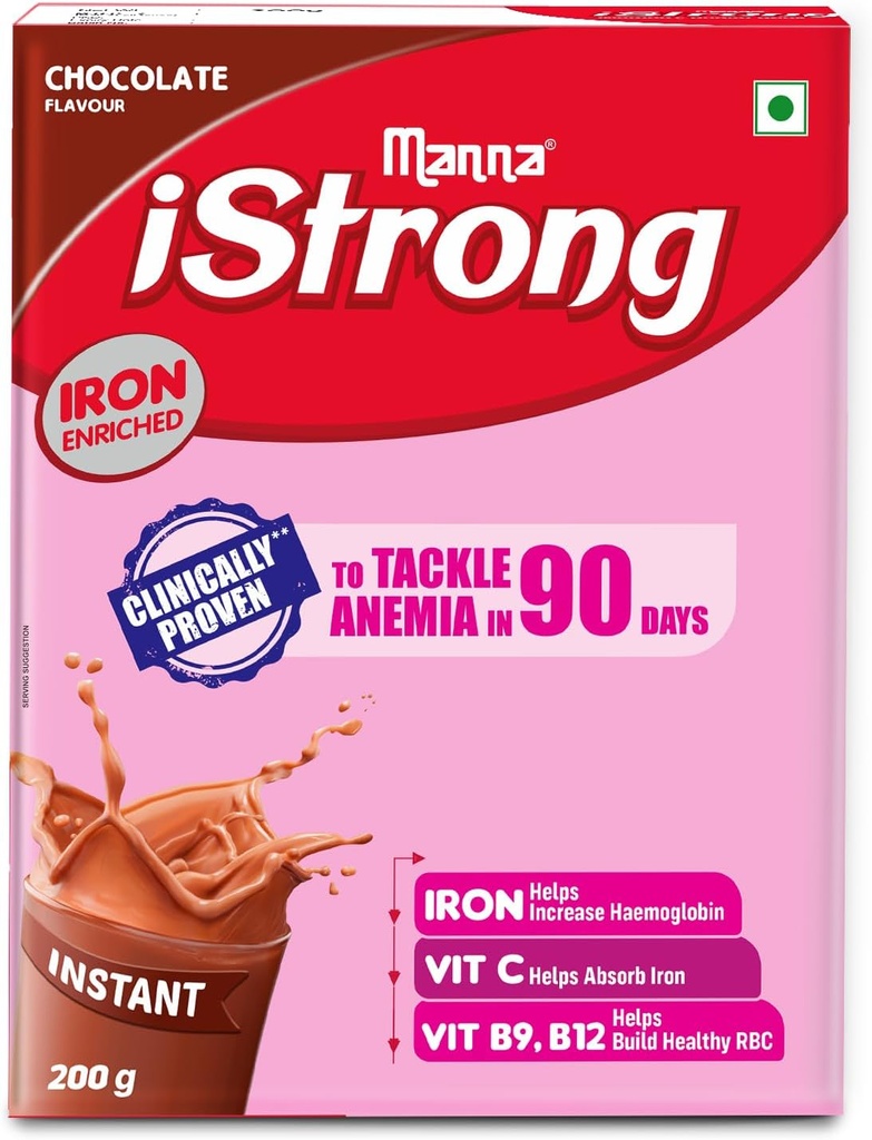 Manna i Strong 400g Eisen Fortified Womens Health Drink Mix (Chocolate) Eisen Supplement Eisen Lock Formel mit VIT C, B9, B12