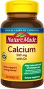 Natur gemacht Kalzium 500 mg mit Vitamin D3, Nahrungsergänzungsmittel für Knochenunterstützung, 130 Tabletten