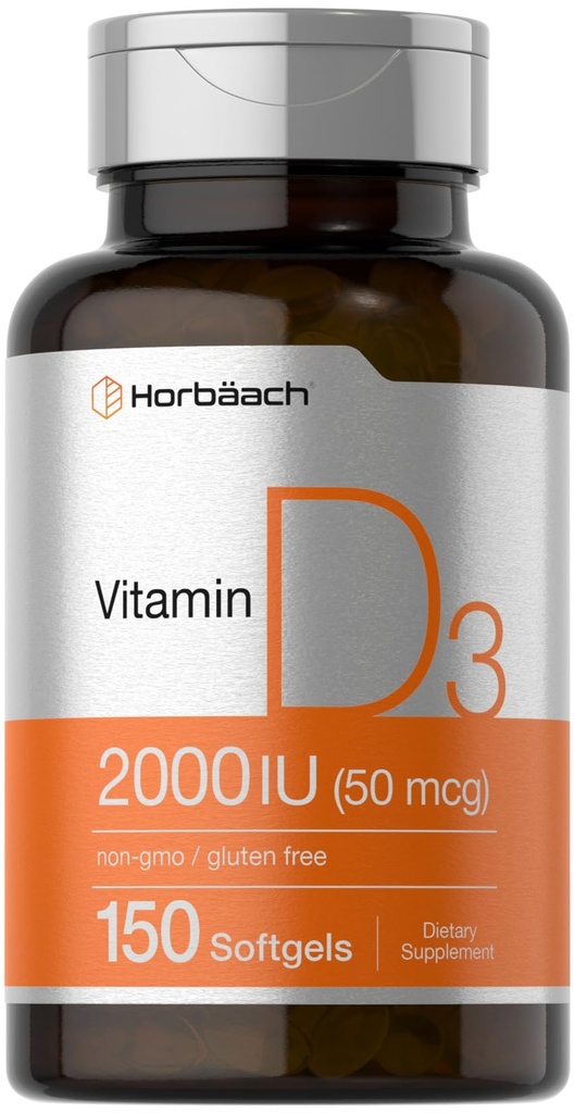 Horbaach Vitamine D3 2000IU Softgels (compensation 150) Cholecalciferol 50 mcg