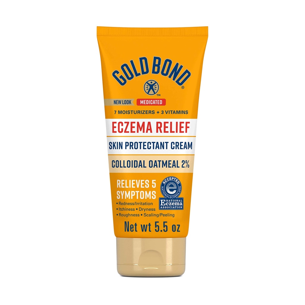 Crème de protection de la peau d'eczéma médicamentée par Bond d'or, 5,5 oz, avec 2 % de farine d'avoine colloïdale