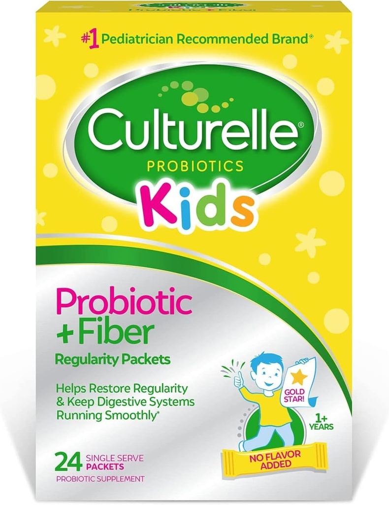 Culturelle Kids Regularity Probiotic & Fiber Dietary Supplement - Hilft Restore Regularity & Keeps Kids' Digestive Systems Smoothly* - arbeitet natürlich mit Child's Body* - 24 Single Packets